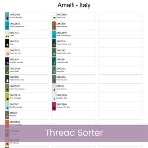 Amalfi Italy Travel Poster Cross Stitch Pattern, Retro Travel Poster, Vintage Poster Cross Stitch PDF Chart, Instant Download, Full Coverage