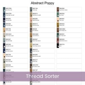 Abstract Poppy Cross Stitch Pattern