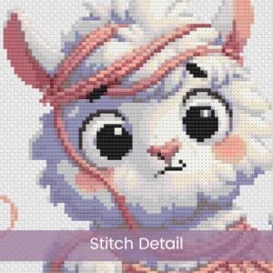 Alpaca Tangled in Yarn Cross Stitch Pattern, Baby Animal Stitch Pattern, Yarn Lover Decor, Knitters Yarn Art, Handmade Crafter Gift, PDF