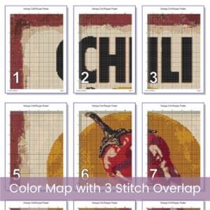 Chili Cross Stitch Pattern, Handmade Rustic Farmhouse Kitchen Embroidery Art Sign, Spicy Food Decor, Tex-Mex Decor, Country Home Stitching