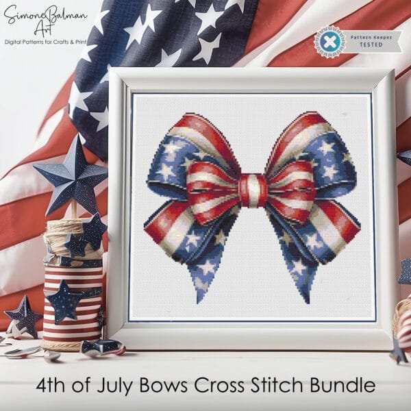 4th of July Coquette Bow Cross Stitch Patterns