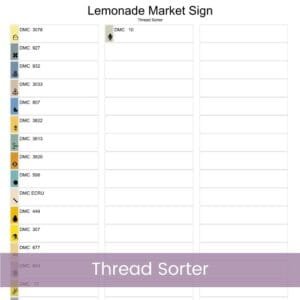 Lemonade Market Sign Cross Stitch Pattern, Farmhouse Kitchen Embroidery Sign, Bright Citrus Handmade Art Lemonade Stand Kitchen Decor Gift