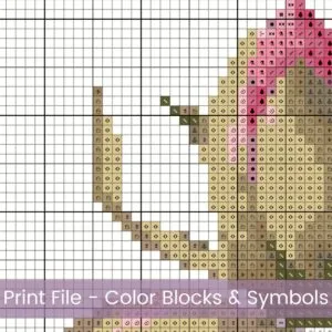 Peony Flowers Counted Cross Stitch PDF Pattern, Large Pink Peony Flowers Cross Stitch Pattern, Flowers PDF Pattern, Instant Download